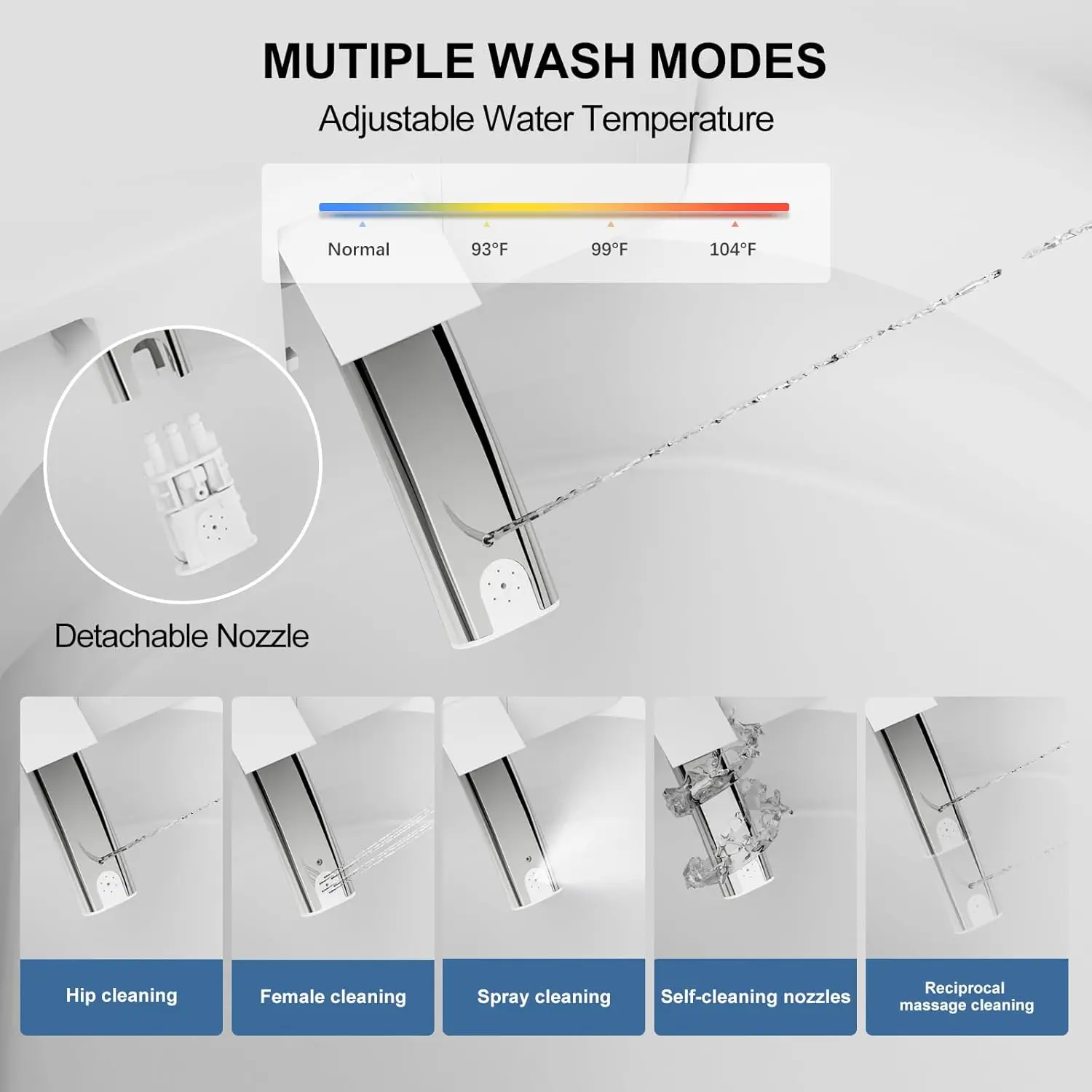 Smart Toilet with Bidet Built In, Modern Tankless Bidet Toilet with Auto Open/Close, Self-cleaning, Instant Warm, Customized image 6