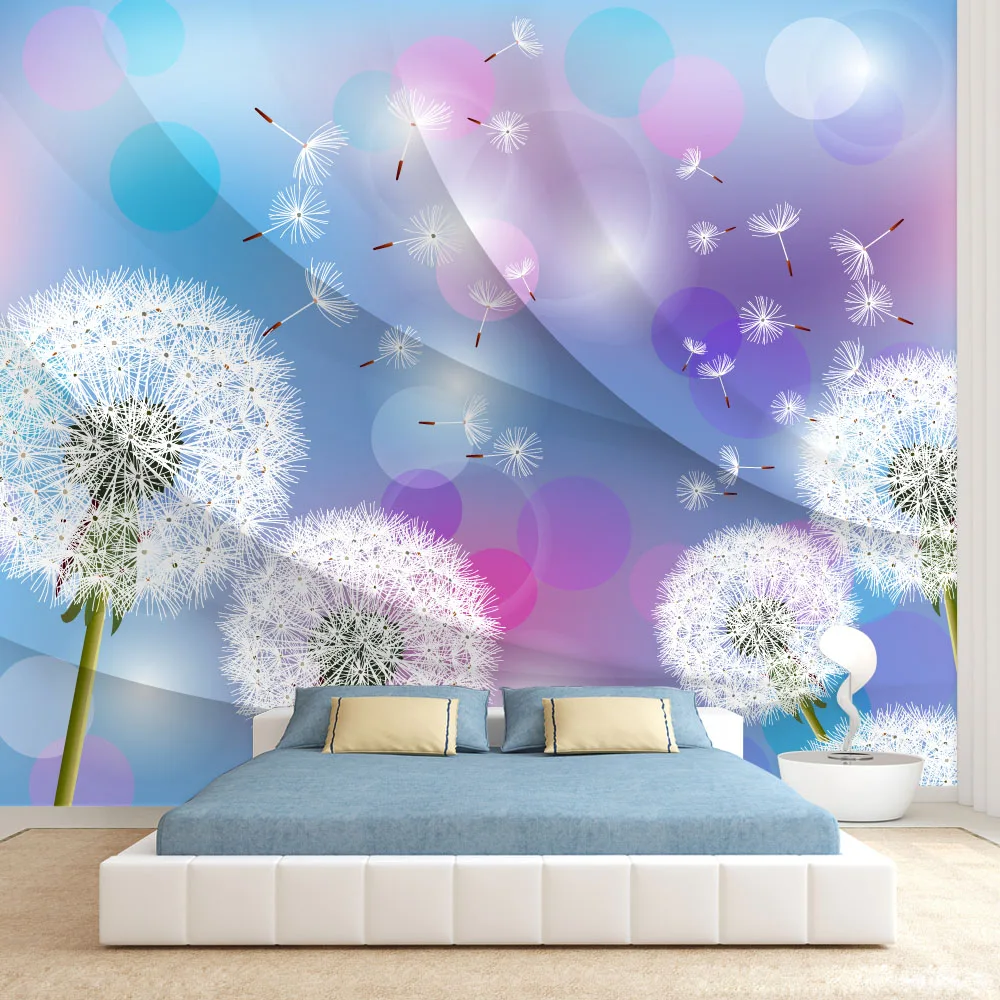 

Contact Wall Papers Home Decor Peel and Stick Wallpapers Optional for Living Room Dandelion Floral TV 3d Walls Stickers Panels