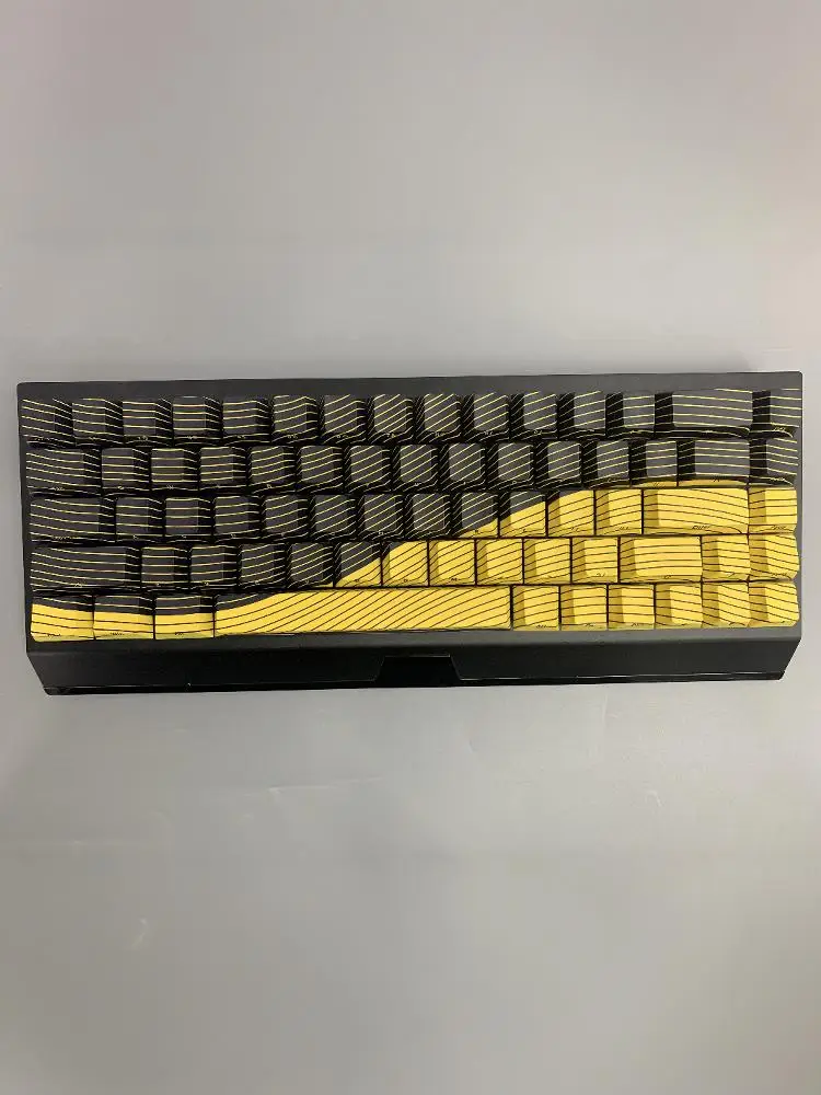 130 Tasten/Set Yellow Wave DIY-Tasten kappen zum Booten von 60he pbt 5-seitig sublimierte, seitlich geätzte, konturierte OEM-Profil-Tasten kappen