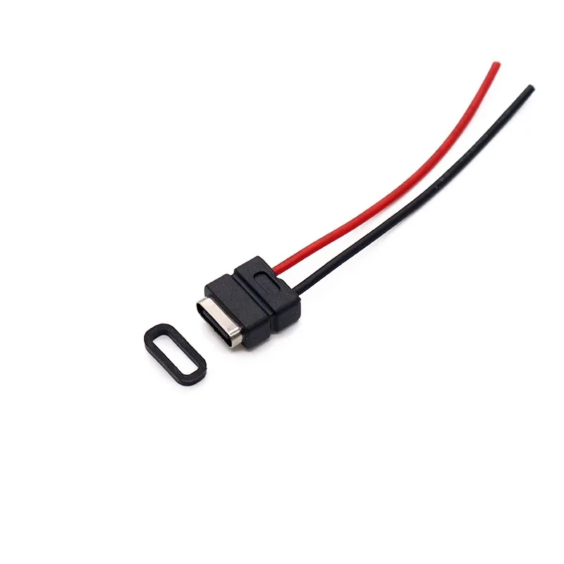 Type C Waterproof USB Connector 2P Female DIY with Mounting Hole Electric Shaver Welding Wire Tail Plug Direct