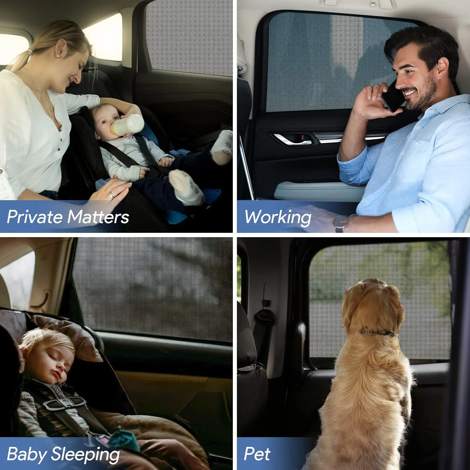 2er-Set Auto-Fensterblenden: Atmungsaktive Netz-Seiten-Sonnenschutzfolien mit UV-Schutz und Wärmeblockierung für Babys, Camping und als Rückenabdeckungen für SUV, LKW, Van – Detail 5