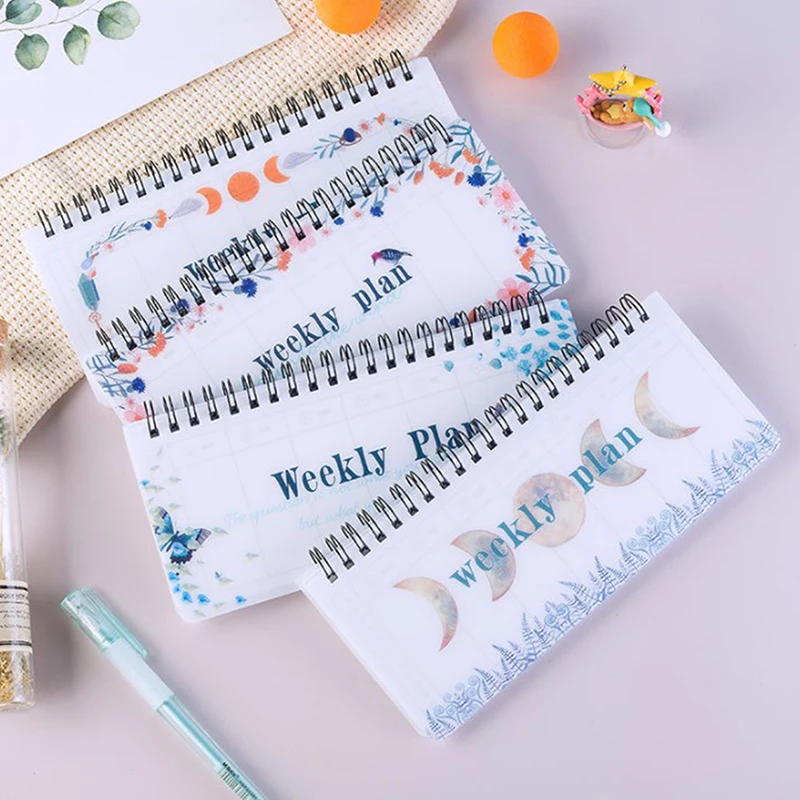 Weekplanner Met Tranenbare Pagina Twin-Coil Binding Ongedateerde Wekelijkse Planner Notebook Afspraak Voor Dames Heren