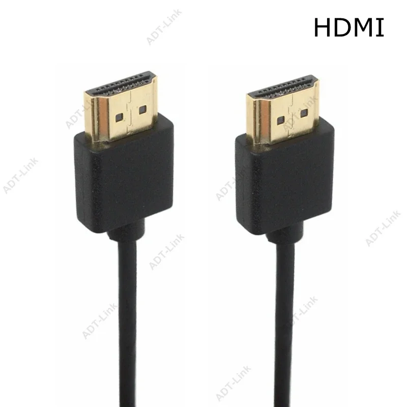 OD3.0mm Super Soft Micro HDMI to HDMI to Mini HDMI Cable Ultra thin 4k@60hz Light-weight Portable short hdmi2.0   30cm 60cm 1m