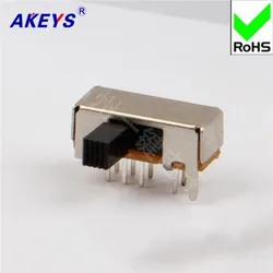 10PCS SK-23D06 (2P3T) 8-foot horizontal 3-position toggle switch 5mm handle height 2 fixed feet double-pole double throw