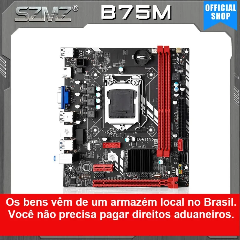 SZMZ-Carte mère B75 pour PC, compatible avec i3, i5, i7, 1155, 3570, CPU, LIncome 1155, socket lga 3770, ddr3, B75