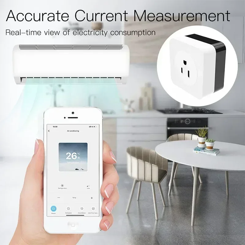 16A WiFi Air Conditioner Wall Plug Socket Outlet Companion IR Remote Controller Smart Life Tuya Work with Alexa Google UK US DE