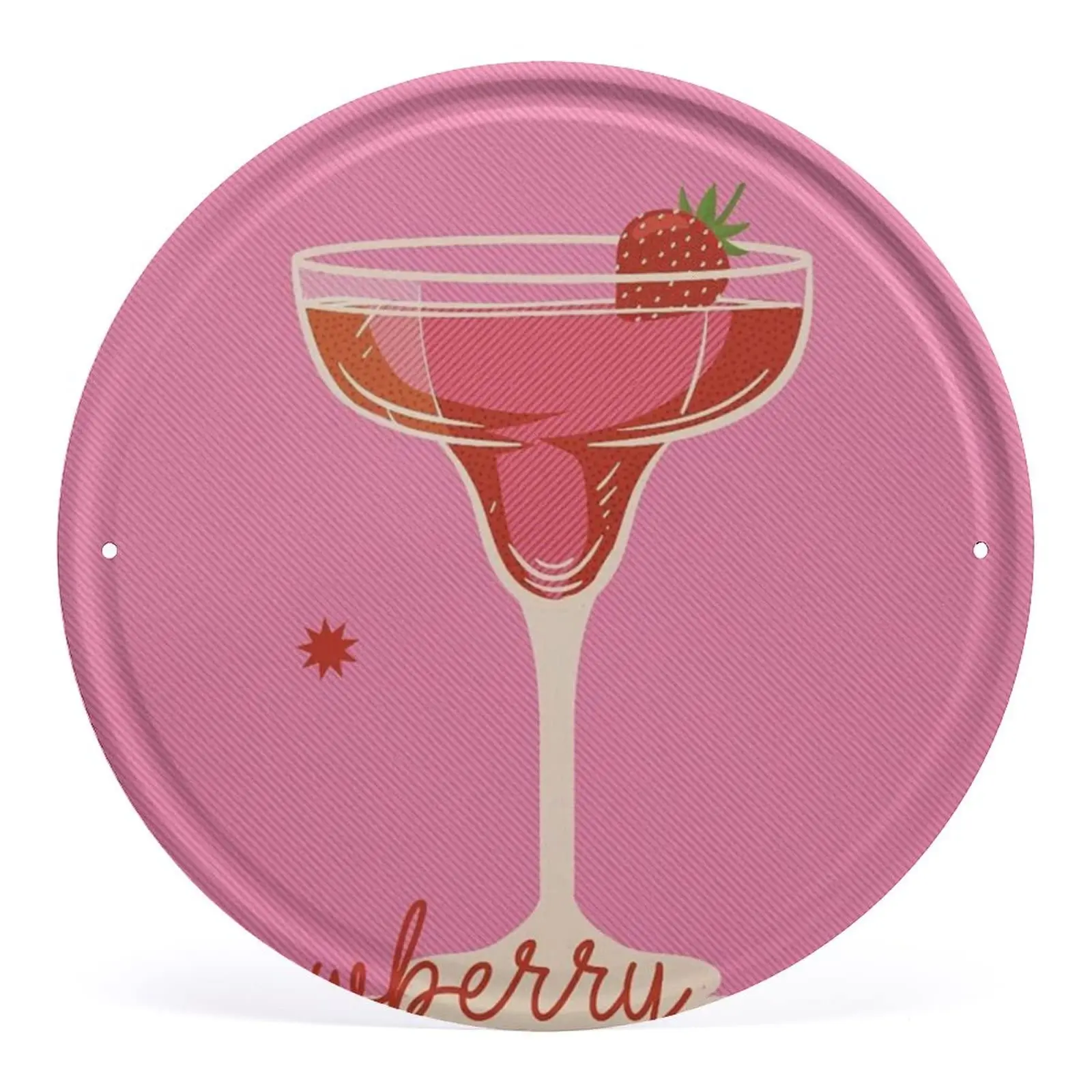 Retro Cocktail Metal Tin Sign Strawberry Daiquiri Metal Signs Wall Art Pub Bar Man Cave Room Decor Print Poster Gift For Women M