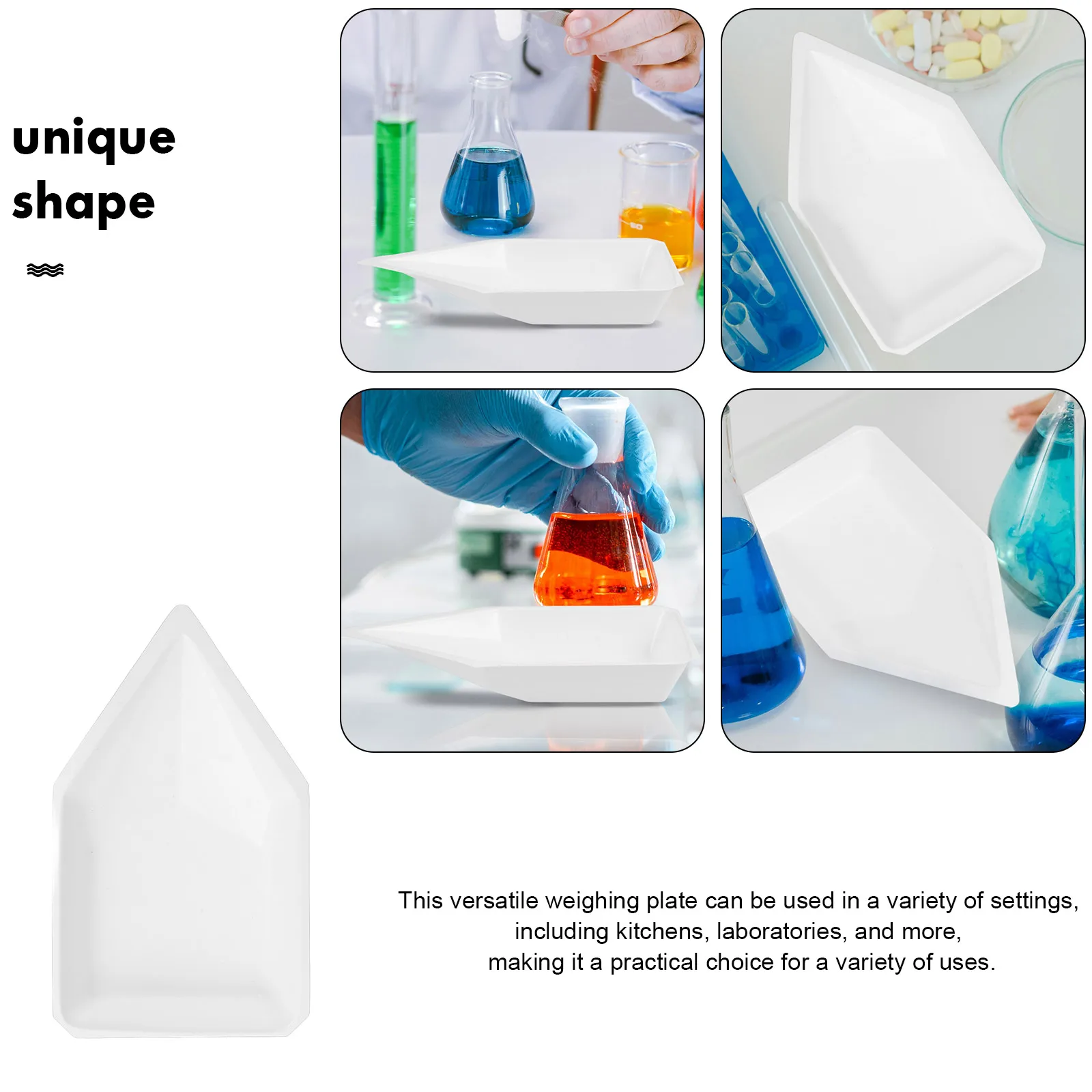 

10 Pcs Weighing Pan Lab Working Sample Trays Liquid Scale Plate Plastic Boats Dishes