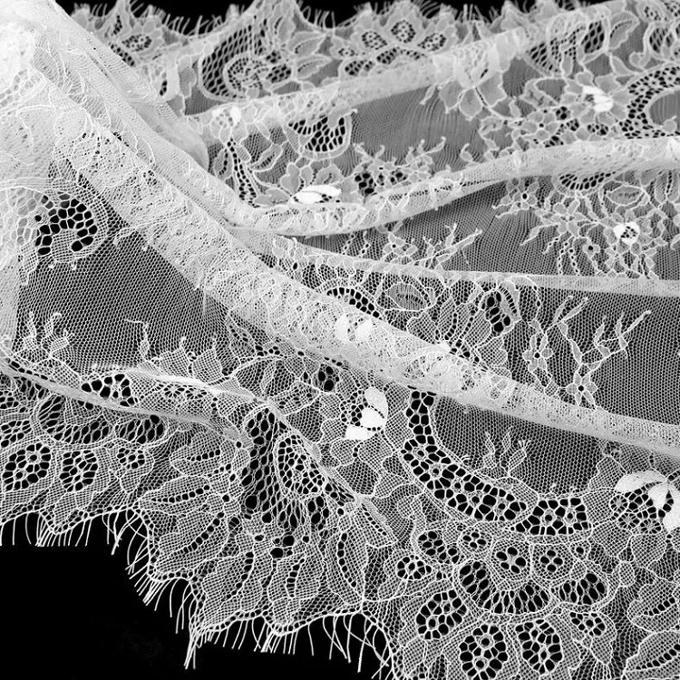 

3 Yards Eyelash Decal Border Lace Fabric Accessories, Non Elastic Handmade Clothing Accessories, Dress Decorative Fabric