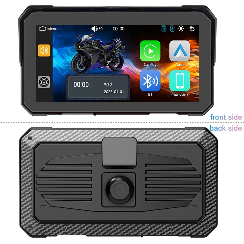 Display intelligente da 6 pollici per moto – CarPlay wireless e Android Auto |   Impermeabile IP67 | Supporta Siri |    Assistente Google.