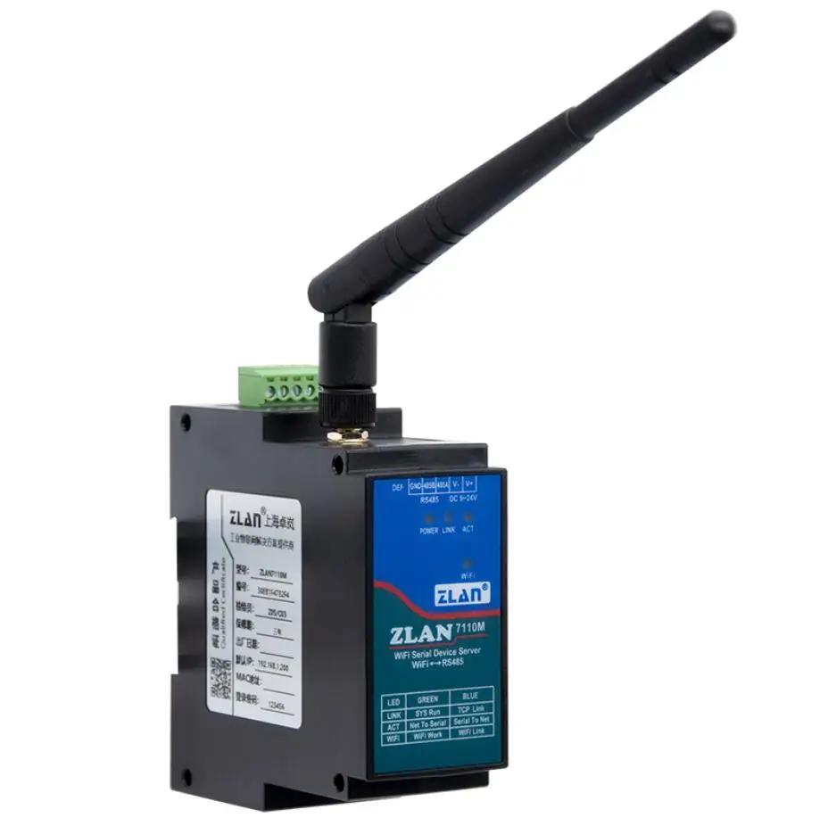 Din-Rail RS485 do urządzenia szeregowego WiFi konwerter serwera TCP 7110M wsparcie Modbus RTU MQTT JSON