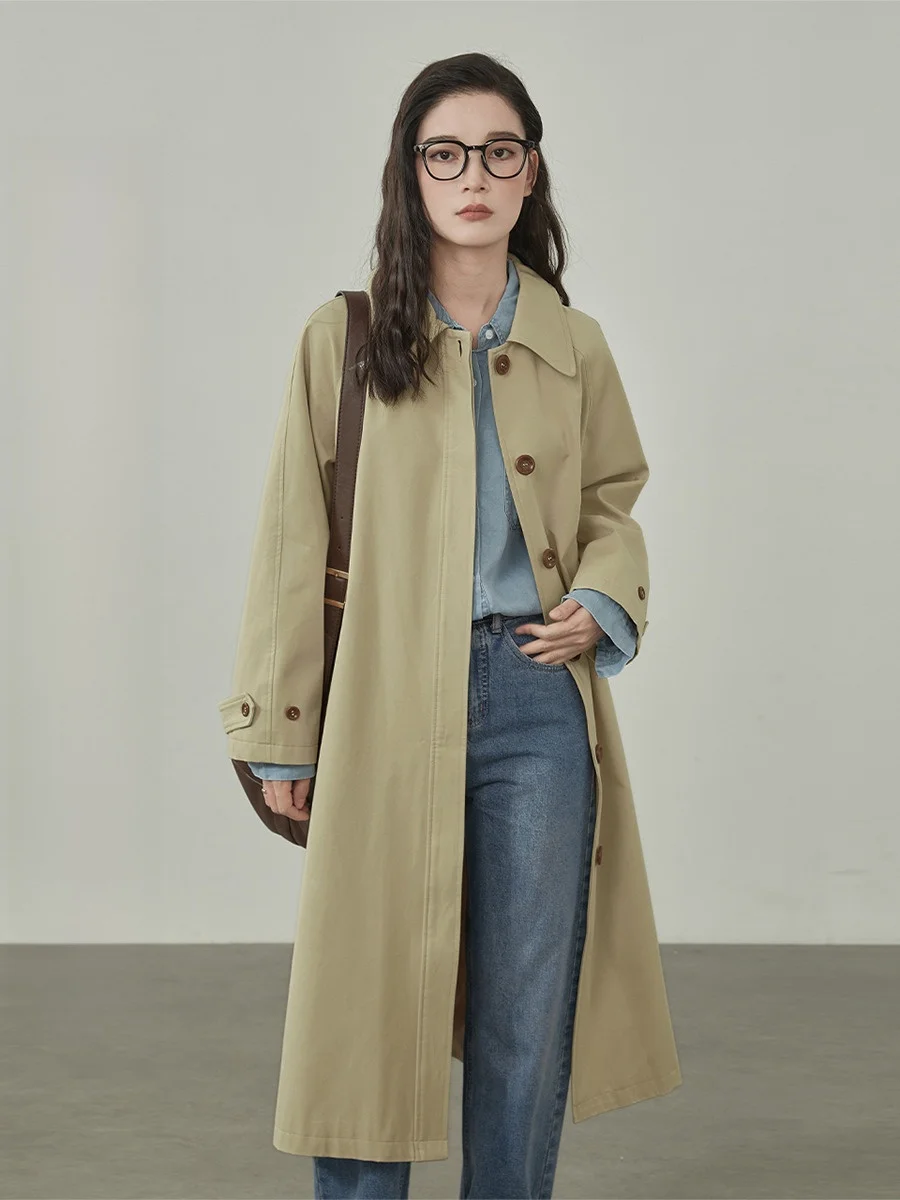 

Цвет хаки, 00% хлопок, зимнее женское пальто, повседневное, ветрозащитное, против морщин, с длинным воротником-стойкой, на одной пуговице...