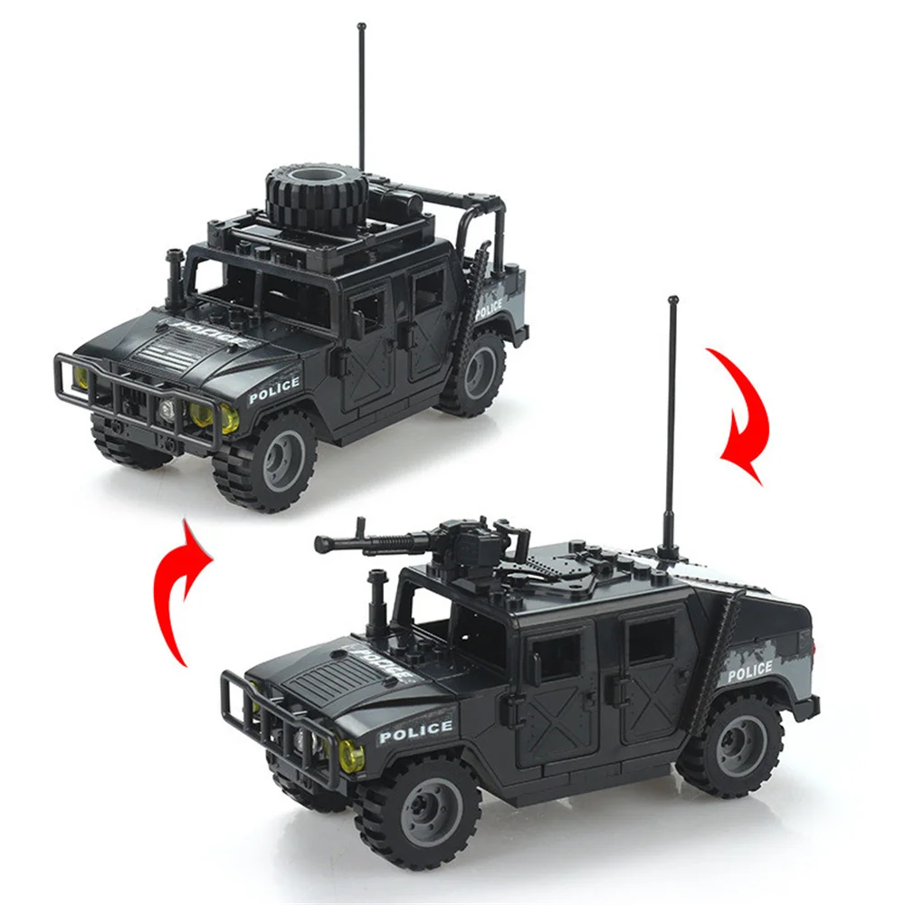 World War Army Military Soldiers Police SWAT Armored Vehicle DIY Building Blocks Bricks Children\'s Toys Gift