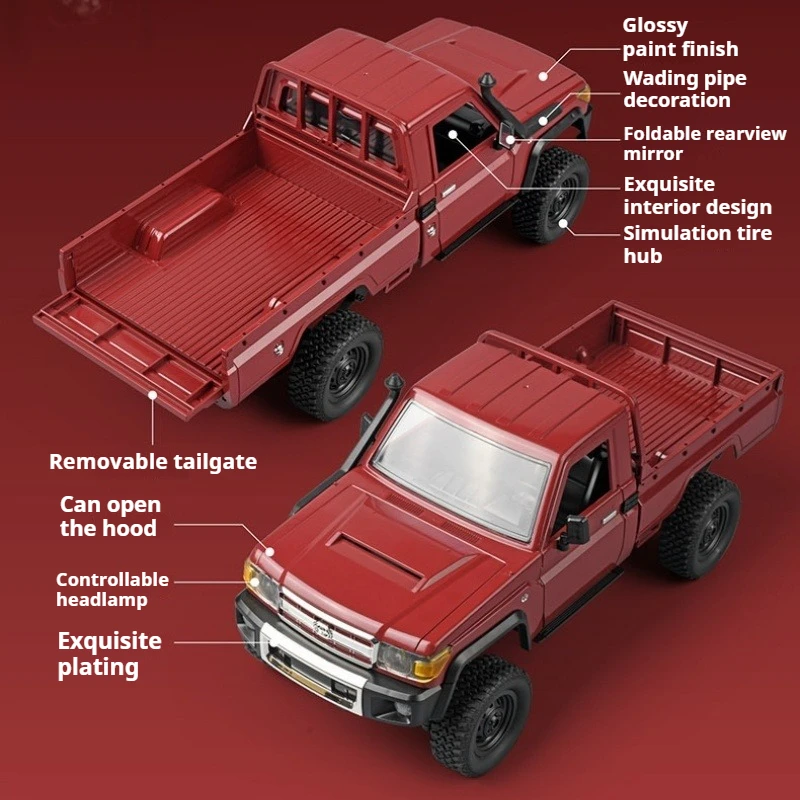 Luxury Gift: MN82 1:12 Retro RC Truck - LC79 Simulation. 4WD, LED Lights, 2.4G.RTR Off-Road Climbing Toy.Pro Remote Control Car.