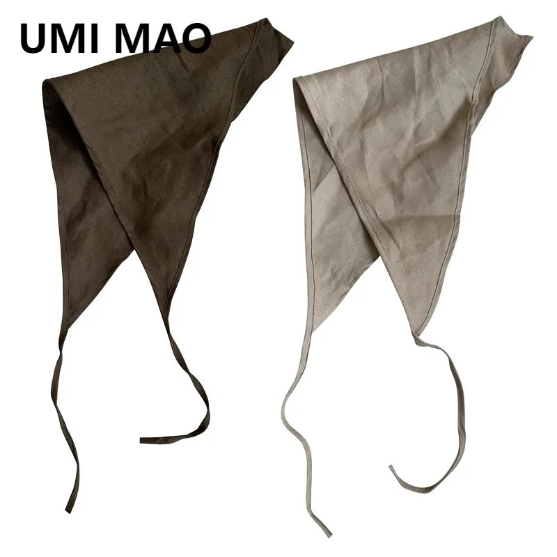

UMI MAO льняной треугольный головной платок, декоративный головной платок, пасторальный шелковый шарф, лента, весна-лето, художественная повязка для путешествий