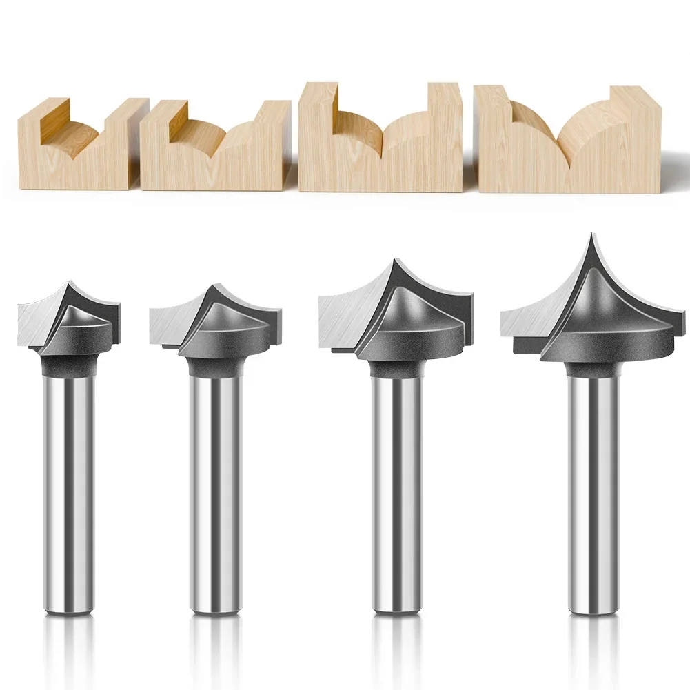 1 Pcs 6mm 1/4inch Shank Solid Carbide Round Point Cut Round Nose Bits Shaker Cutters Tools Woodworking Milling Cutter for Wood