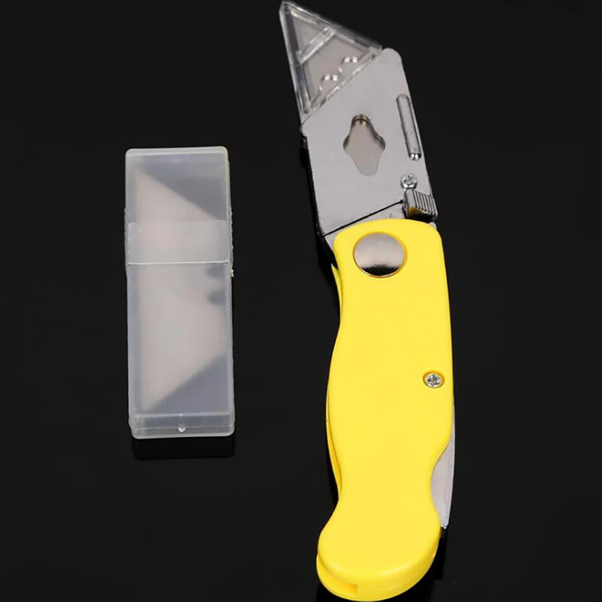 سكينة قابلة للطي من الفولاذ الكربوني العالي مع 5 شفرات حادة، سكينة أدوات مكتبية لأعمال النجارة والتخييم في الهواء الطلق والتنزه #3