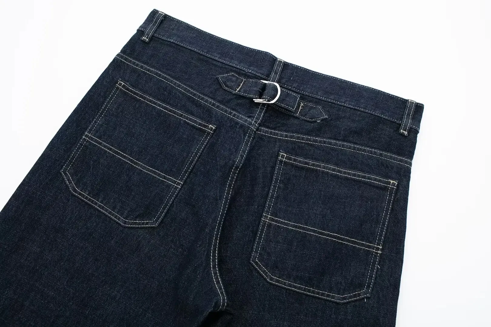 HH Damen Vintage Einfarbige Jeanshose mit Reißverschluss und Taschen, Modische Weite Lange Hose, Frühjahr/Herbst 2026, Lässige Party-Hose – Detail 10