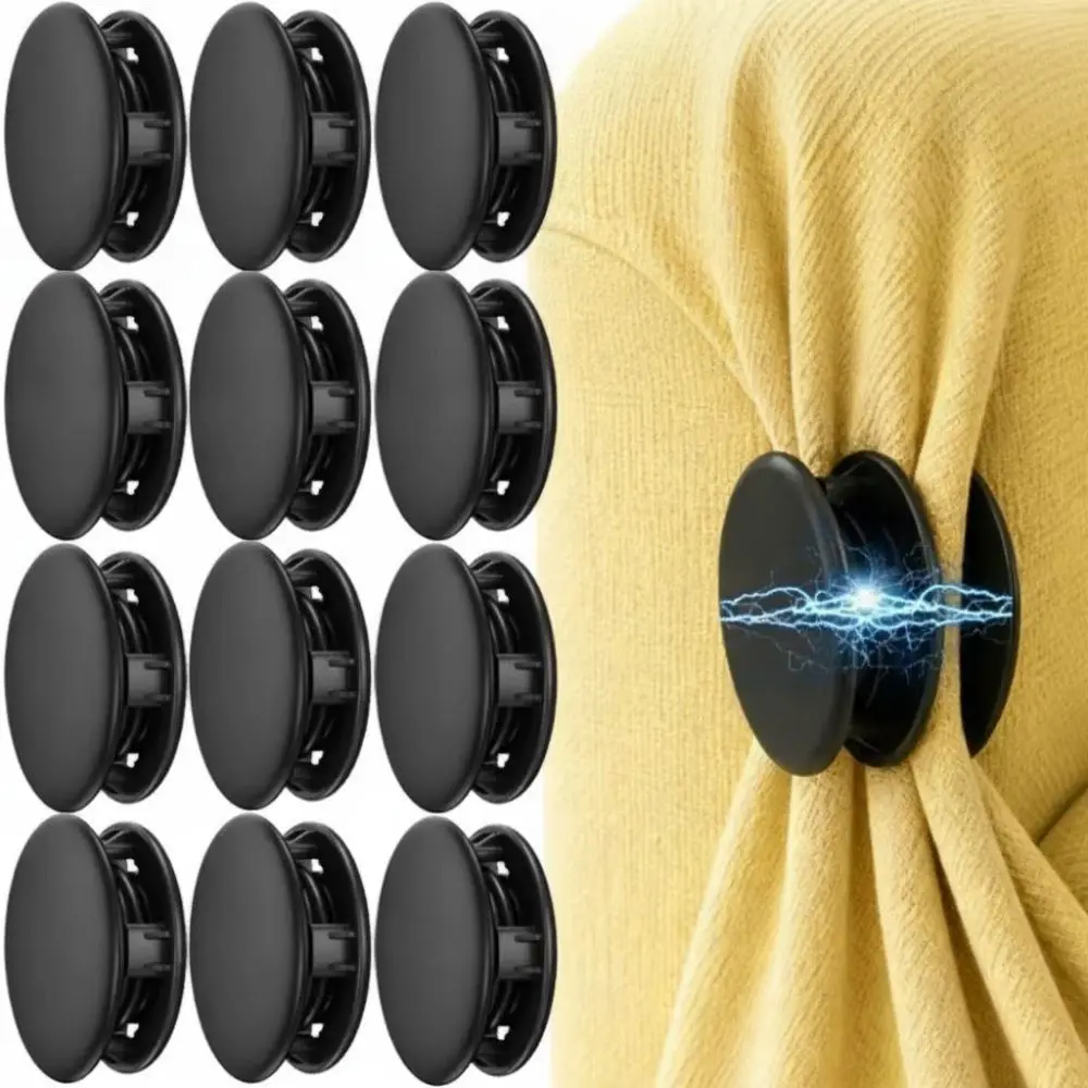 Plastic Magnetic Curtain Clips Removable Tool-Free Installation Curtain Magnetic Buckles Light Blocking Nail Free Design