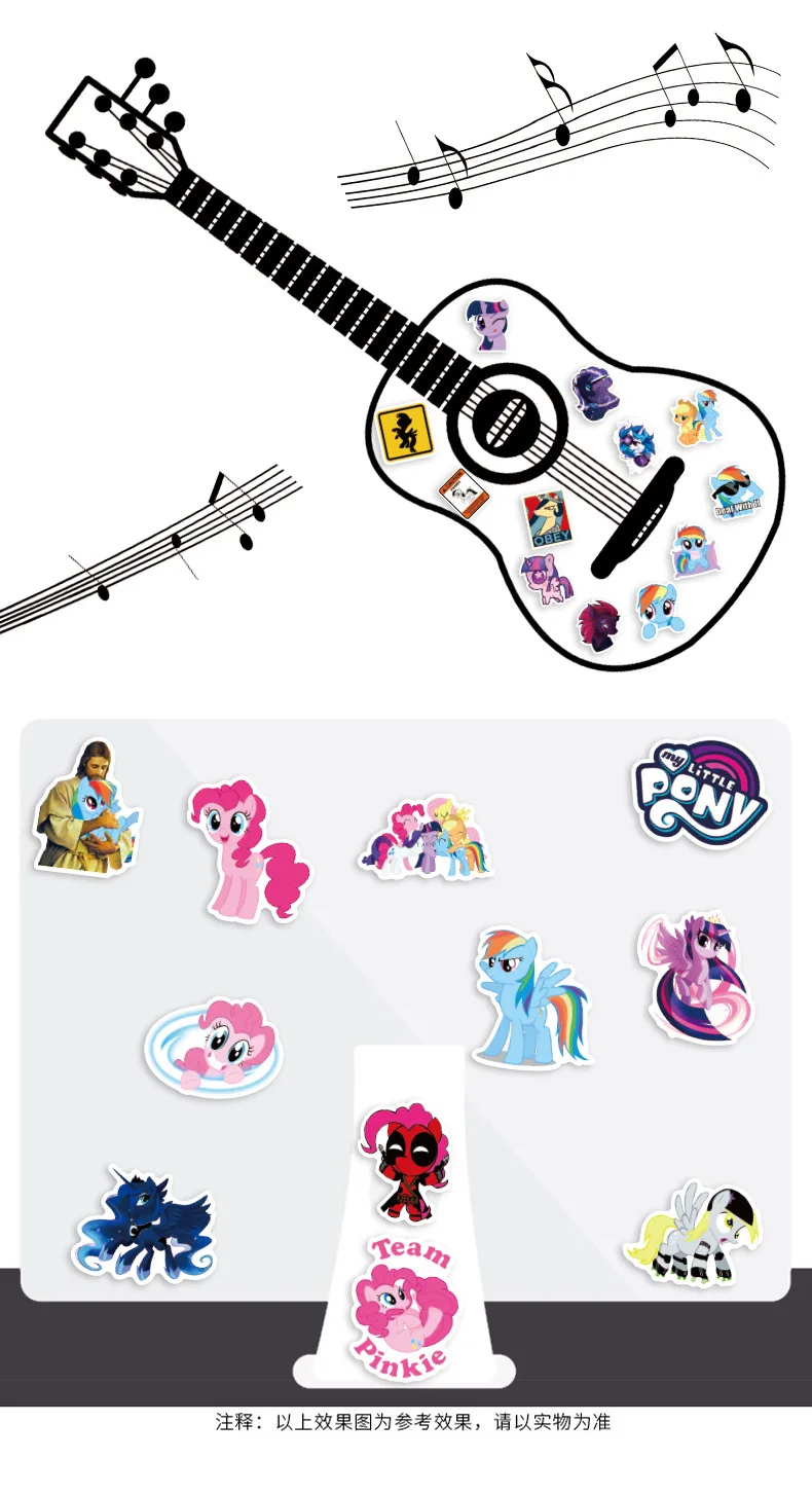 �� 50 Stück My Little Pony Aufkleber, Niedliche Pinkie Pie und Rainbow Dash Sticker für Kinder, Laptop, Wasserflasche, Gepäck, DIY Scrapbook, Geschenk – Detail 8