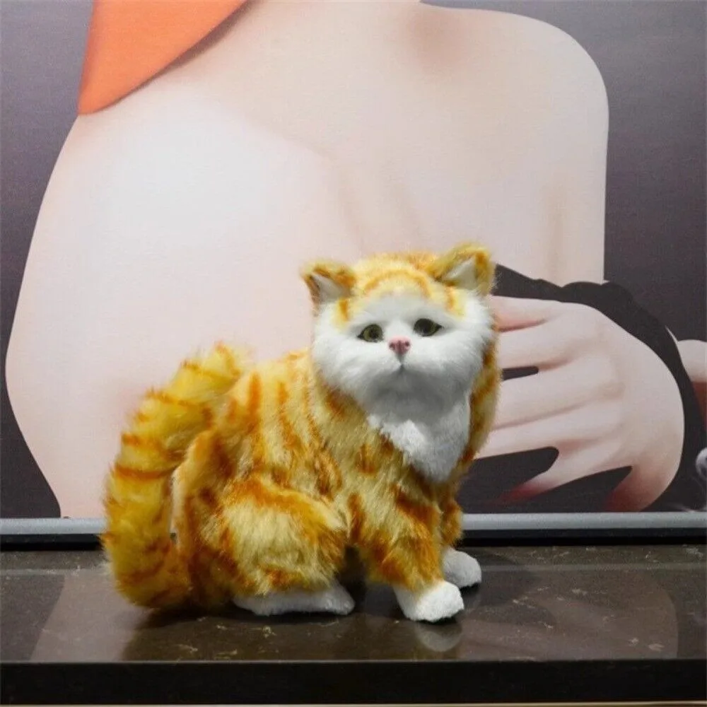 

Cute Simulation Cat Hanging Ornament White Premium material Cat Plush Toy Plush Cats Furry Figure