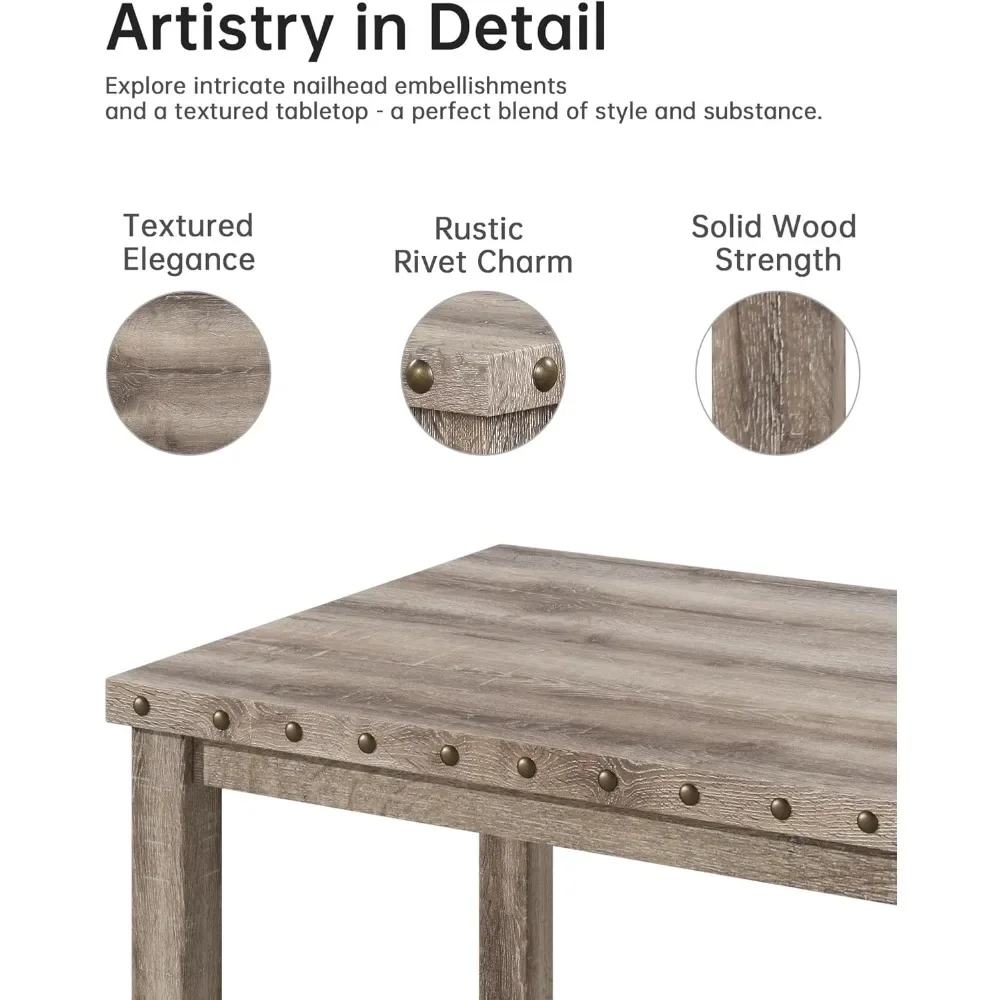 Morden-Ensemble de salle à manger en bois rustique, table et chaise modernes du milieu du siècle, salles à manger spacieuses, invités divertissants, 7 pièces