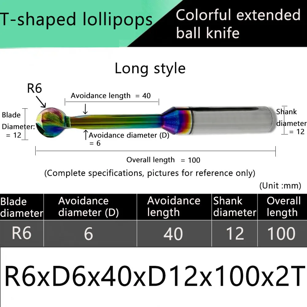 Ball T-shaped Arch Milling Cutter Lollipop End Mill ball t slot endmill Solid Carbide R0.75/R1/R2/R3/R5R6-R10 For Steel Aluminum