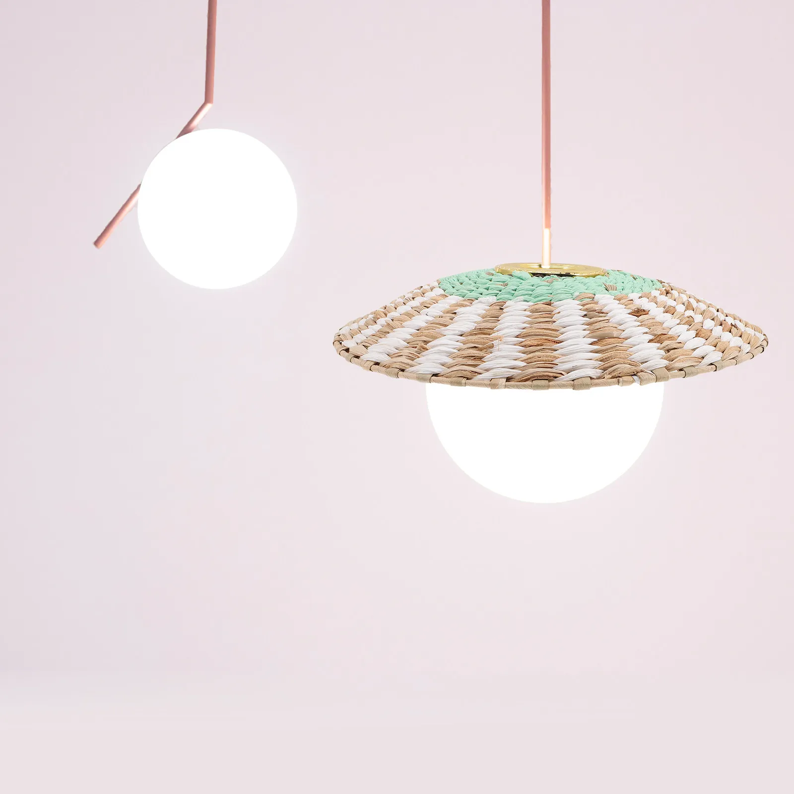 

Paper Lampshade Weaving Pendant Lamp Cover Rustic Hanging Ceiling Lamp Shade Chandelier Light Shade Soft Light Decoration