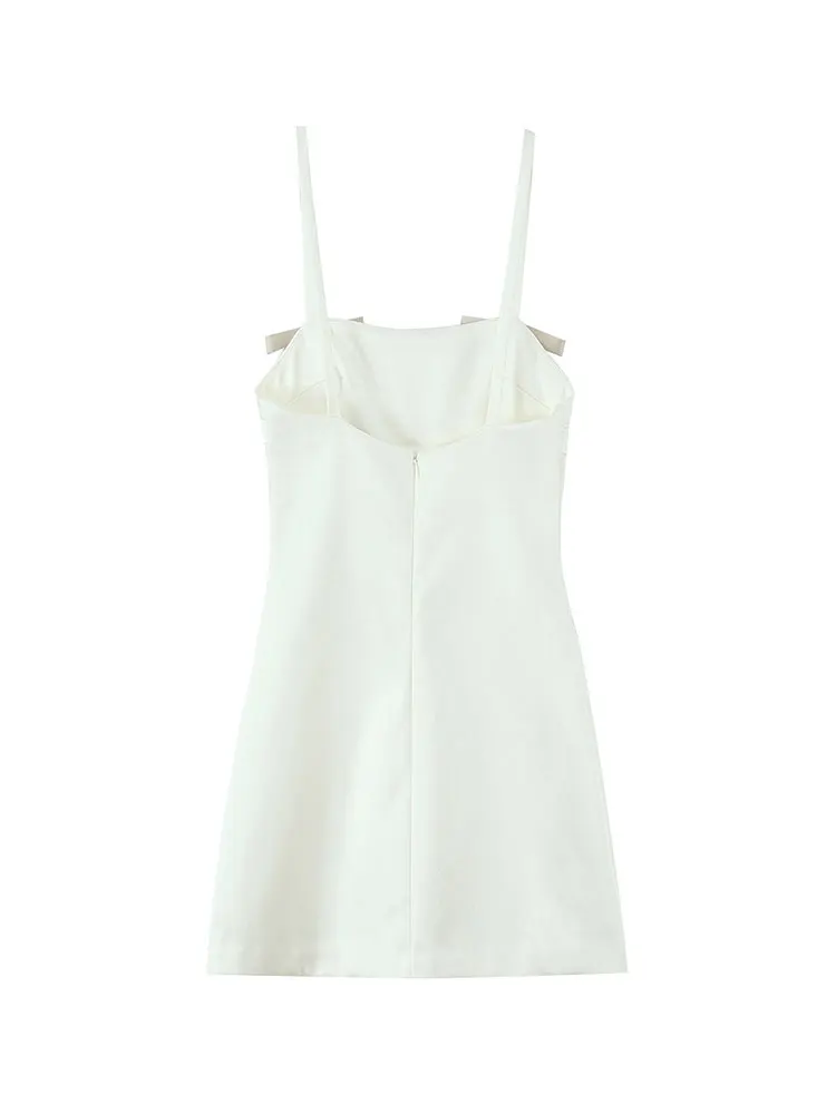 2025 Abito estivo sexy chic da donna Cami Abito da festa senza maniche con fiocco Abito elegante chic alla moda