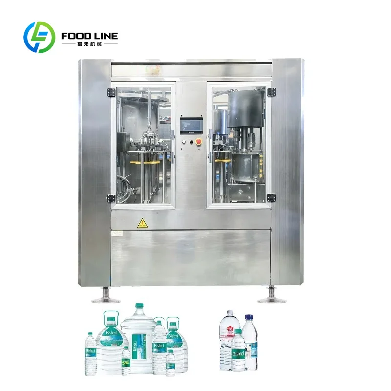 Customized 500ml Fully Automatic 3-in-1 Bottle Washing Filling Capping Machine for Plastic Bottled Drinking Water