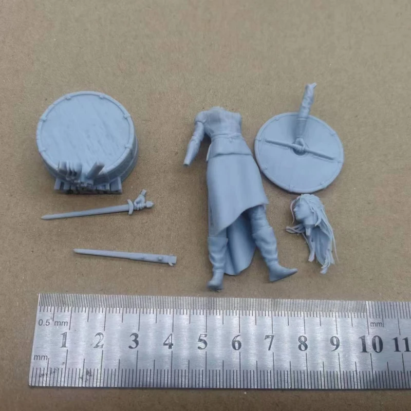 الراتنج الشكل 1/24 مقياس شجاع فايكنغ أنثى الجندي لتقوم بها بنفسك تجميعها أطقم منمذجة المفككة الديوراما والتماثيل غير مصبوغ لعبة هواية