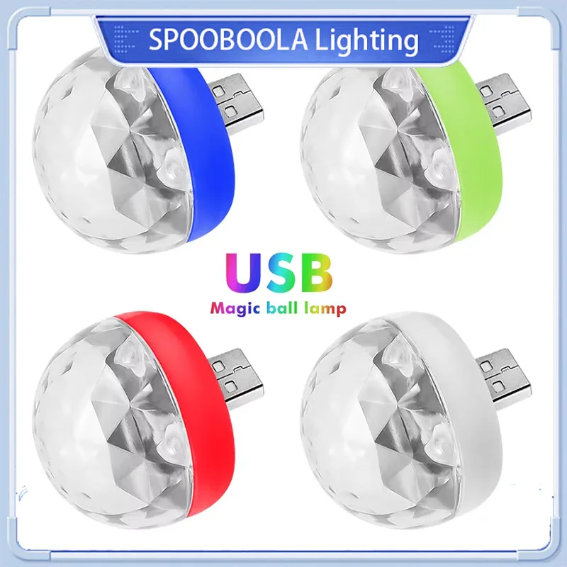 

USB LED Light Mini Stage DJ Disco Ball Portable Family Party Ball Colorful Light Bar Club Crystal Magic Ball Lamp for Christmas