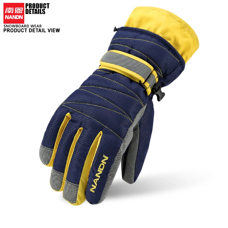 Guantes de esquí Invierno Hombres Mujeres Guantes de Snowboard Manoplas cálidas impermeables