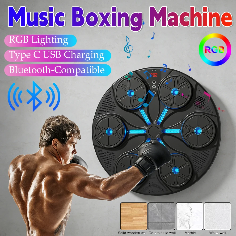 

Умный музыкальный боксерский аппарат с RGB-огтайной подсветкой и Bluetooth-настенным перфоратором типа C, USB-зарядкой, музыкальным боксерским перфоратором