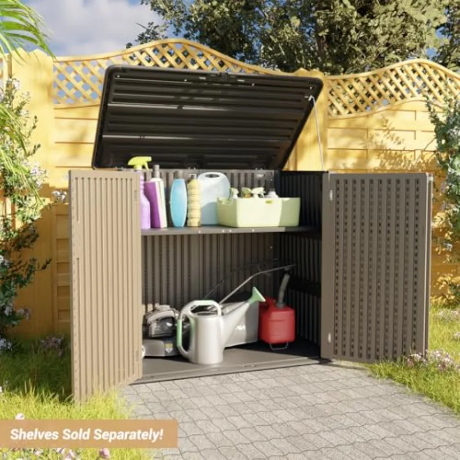 Larger Outdoor Storage Shed Weather Resistance, Resin Sheds and Outdoor Storage for Garden, Patios, Backyards, Tool Shed for Ga