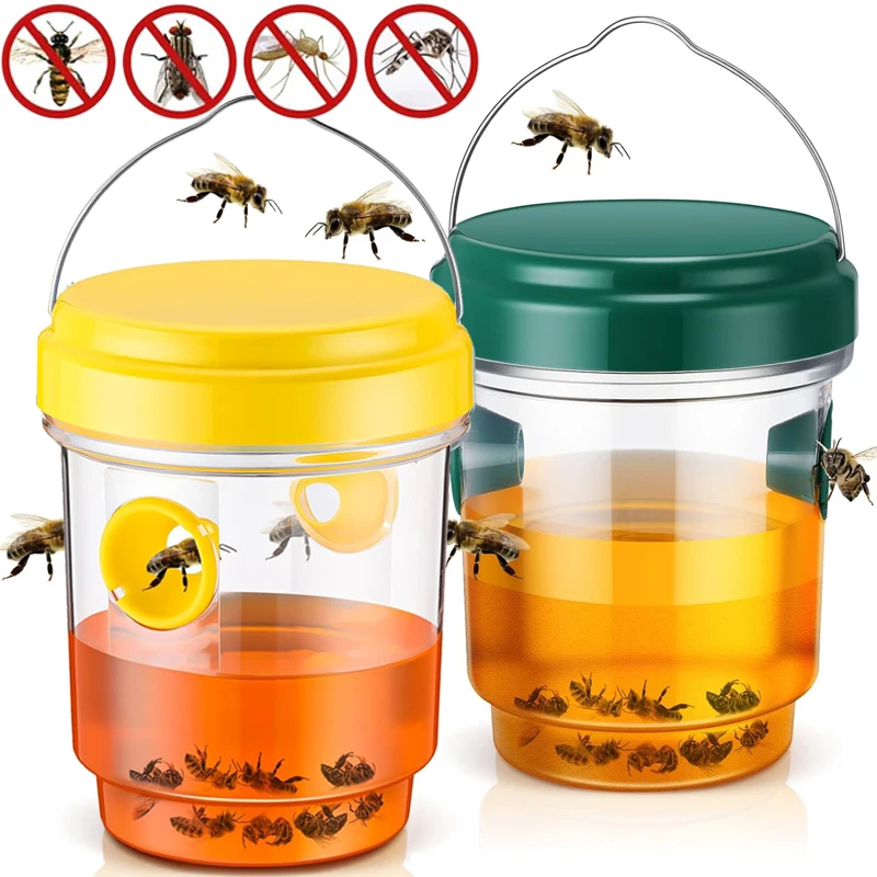 Large Wasp Traps Indoor Outdoor Hanging Hornets Wasp Trap Killer Reusable Garden Backyard Fruit Fly Catcher Pest Control Tools