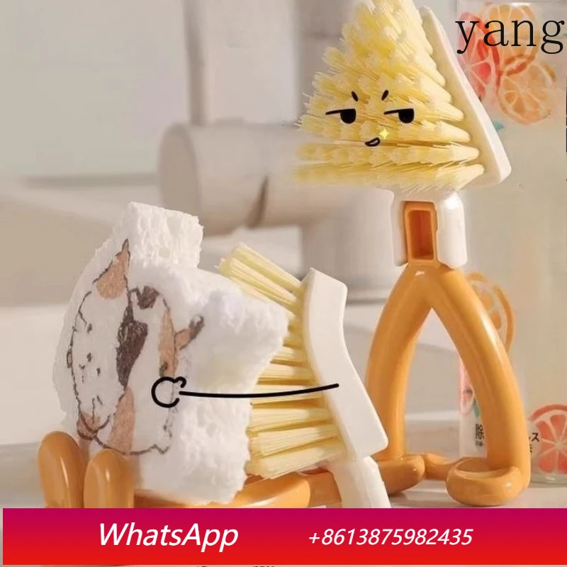 LTT Triangle Brush Kitchen Sink Gap Brush Foldable Household Multifunctional Cleaning Brush