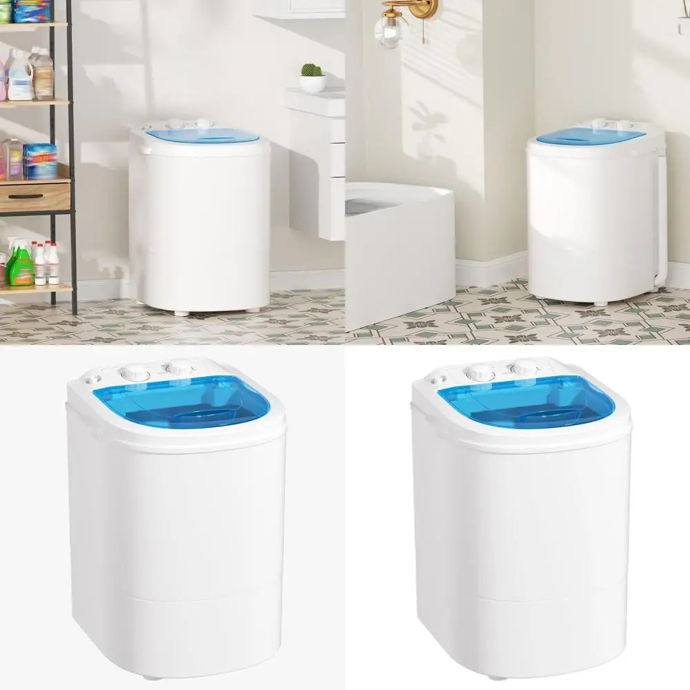 

Компактная портативная стиральная машина с одной загрузкой, весом 6,6 фунтов, для стирки белья, идеально подходит для квартир, общежитий, путешествий и автодомов, синяя.