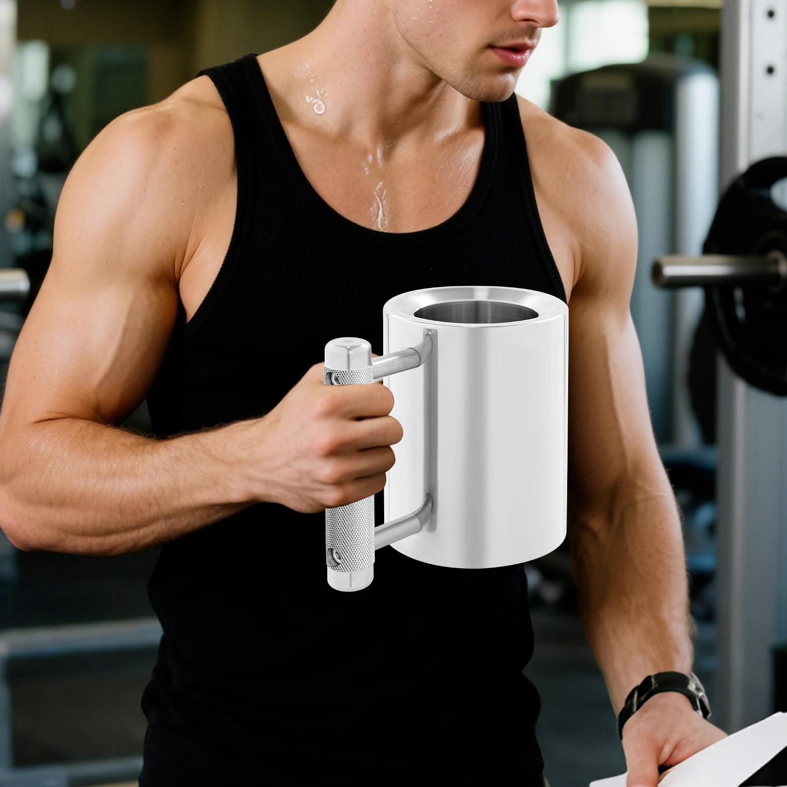 304 Edelstahl Schwerer Becher 300ML 8kg/18 lbs Hantel-Schwerbecher Fitness-Becher