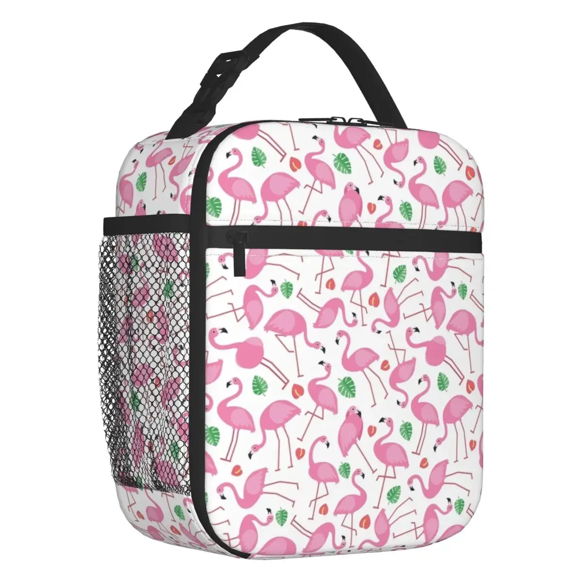 Custom Cute Flamingo Seamless Pattern Lunch Bag Women Cooler Thermal Insulated Lunch Box for Children School