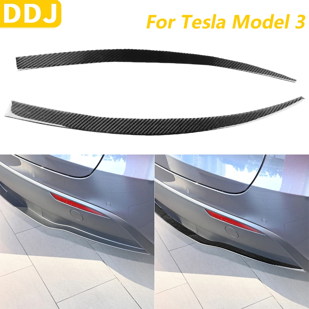 

For Tesla Model 3 Highland 2023-2025 Carbon Fiber Rear Lip Bumper Spoiler Panel Trim Strips Car Accessories Decoration Sticker