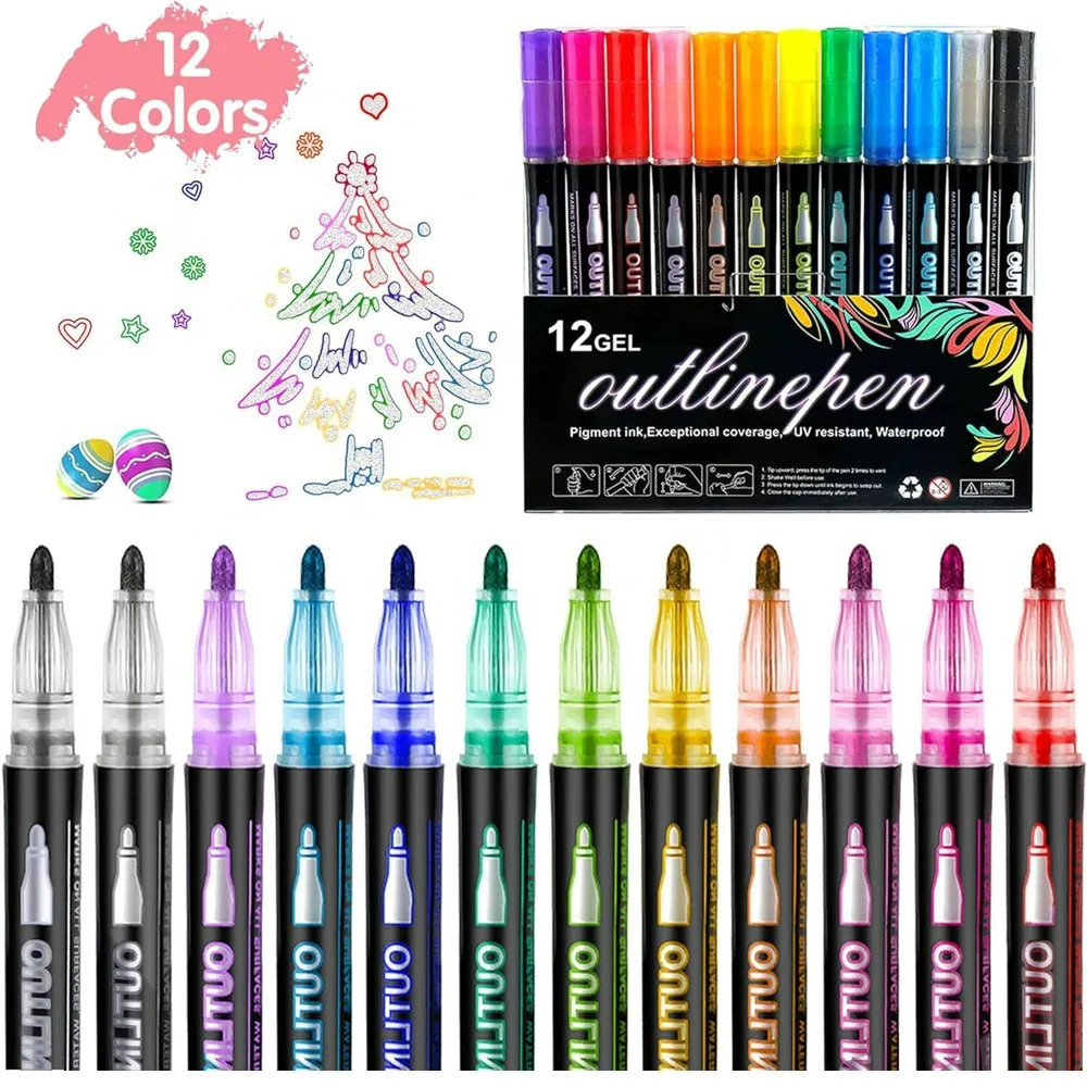 Premium 8~24 Colours Marker Felt Tip Colouring Pens For Adults & Kids