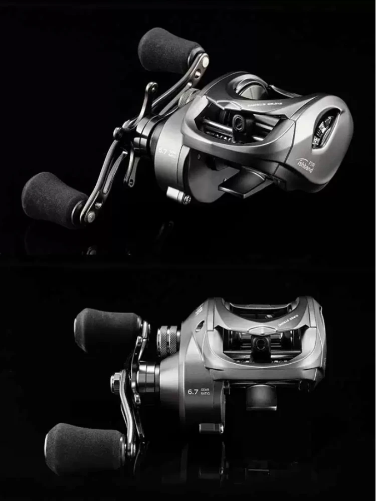 Fishband Baitcasting-Angelrolle, Metallgehäuse, hohe Festigkeit, für weite Würfe, geeignet für Salzwasser, Süßwasser und das Angeln auf große Fische.