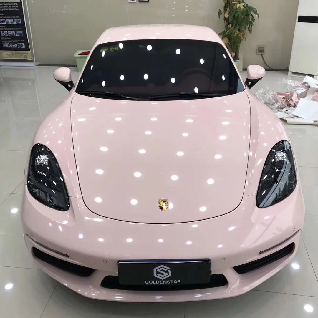 Wrapmaster 5M/10M/18M PVC Foil Self Adhesive Sticker Super Gloss Crystal Shell Pink Vinyl Protective Car Wrap