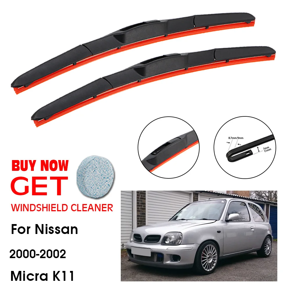 

Car Wiper For Nissan Micra K11 20"+18" 2000-2002 Front Window Washer Windscreen Windshield Silica Gel Wiper Blades Accessorie