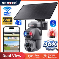 SECTEC Big 36X Zoom Lens Dual View Solar Battery PTZ Solar Cameras Wifi Outdoor Surveillance Camera Night Vision