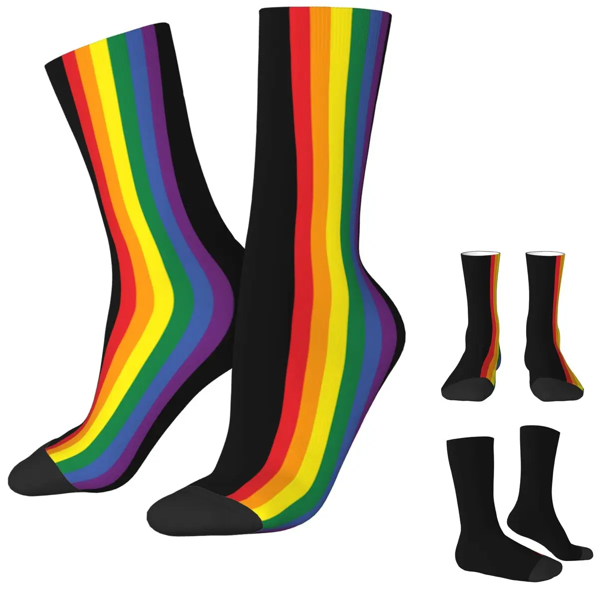 جوارب رجالية جديدة Harajuku Rainbow Pride LGBT جورب جرافيك جوارب نسائية للربيع والصيف والخريف والشتاء