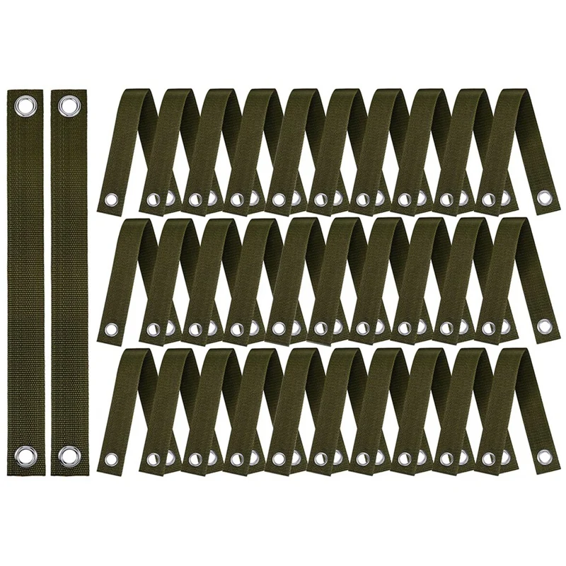 

32Piece Tree Straps Armygreen Nylon For Staking With Grommet For Staking Newly Planted Saplings And Hurricane Protection