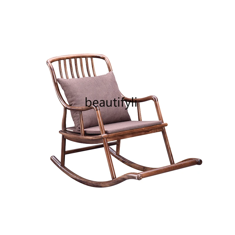 

Zhonggu Interest Rocking Chair Ugyen Wood Solid Wood Rocking Chair Adult Balcony Leisure Single Sofa Recliner