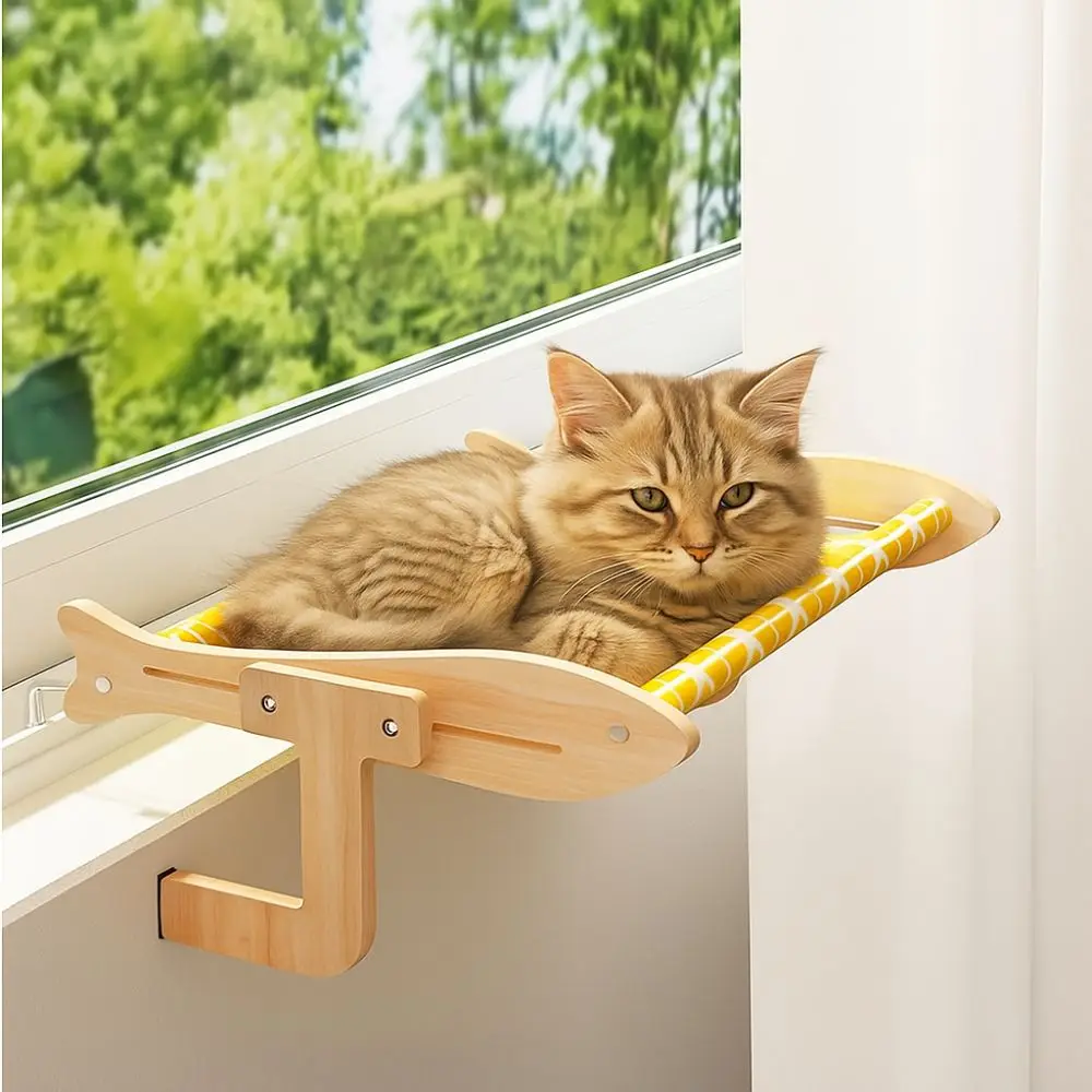 

Universal Breathable Cat Window Hammock Detachable Space-Saving Window Cat Perch Sturdy Adjustable Cat Hanging Bed Windowsill